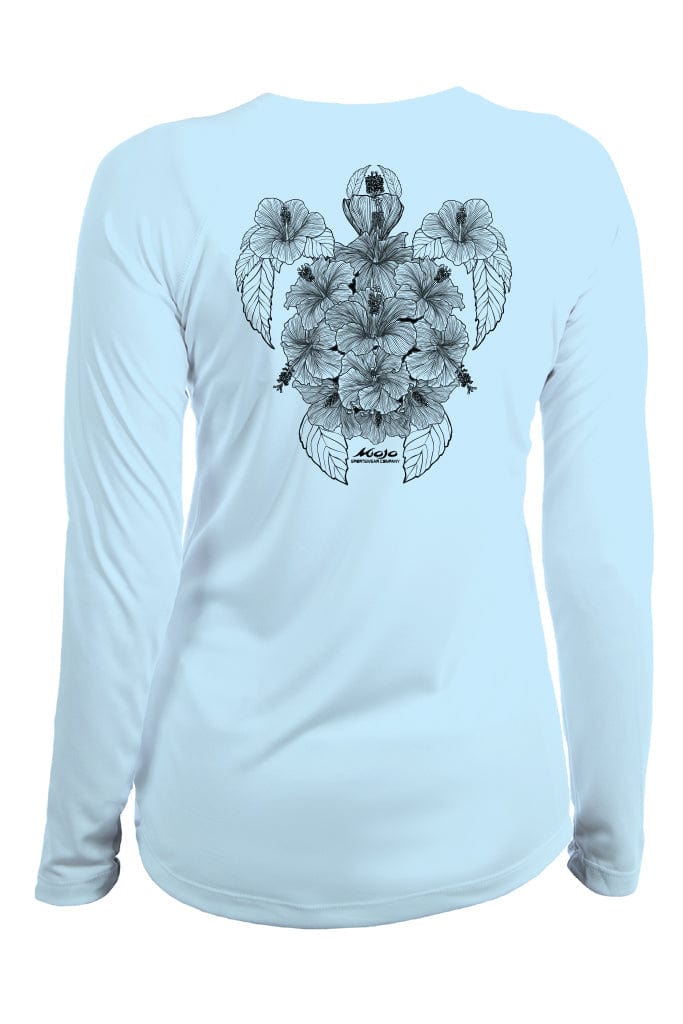 Mojo Sportswear Company Shirts Arctic / XS Hibiscus Turtle Chica Costera