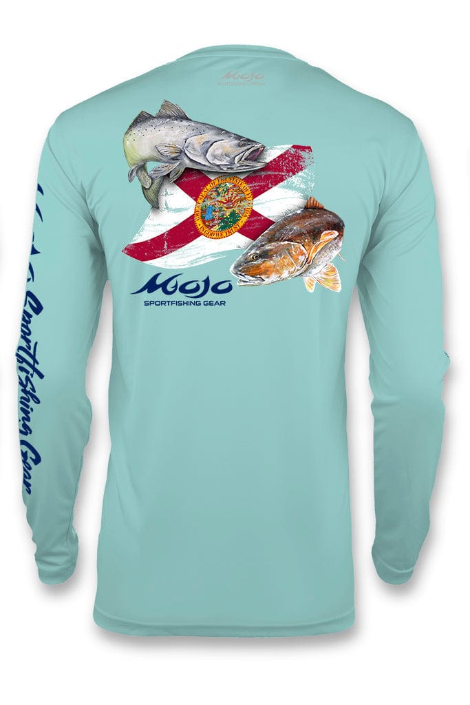 Mojo Sportswear Company Shirts Miramar / S Florida Redfish Flag Wireman X