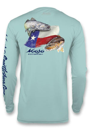 Mojo Sportswear Company Shirts Miramar / S Performance Fish Texas Flag Redfish/Trout