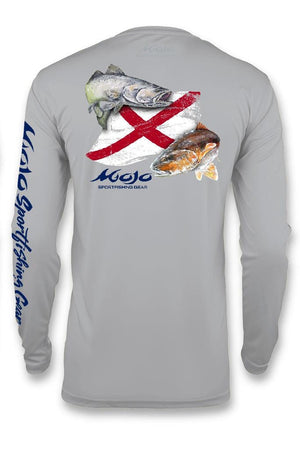 Mojo Sportswear Company Shirts Mountain Ash / S Alabama Redfish Flag Wireman X