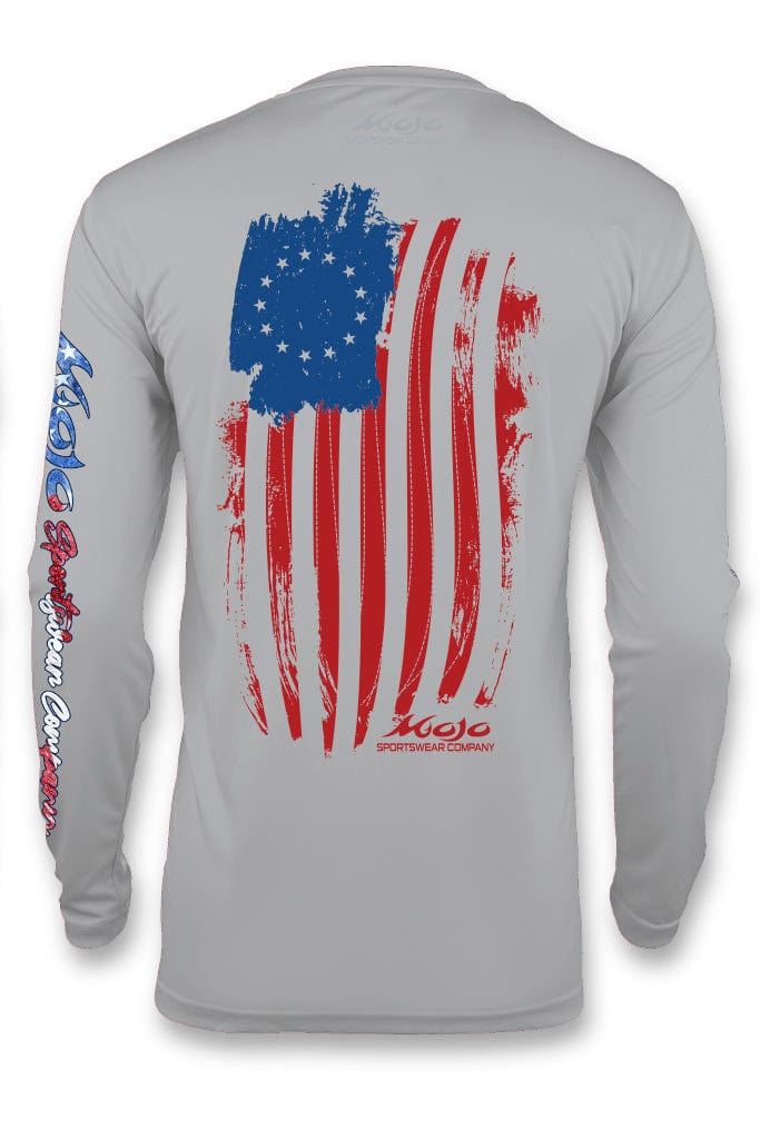 Mojo Sportswear Company Shirts Mountain Ash / S Betsy Ross Flag Wireman X