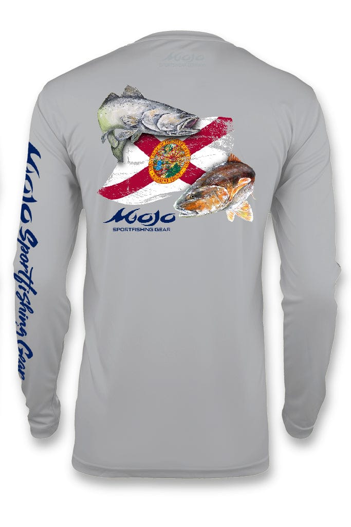 Mojo Sportswear Company Shirts Mountain Ash / S Florida Redfish Flag Wireman X