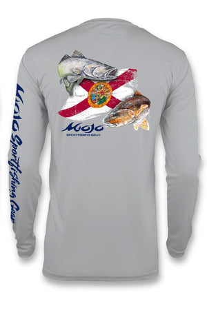 Mojo Sportswear Company Shirts Mountain Ash / S Florida Redfish Flag Wireman X