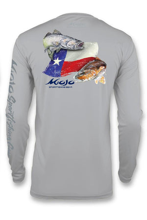 Mojo Sportswear Company Shirts Mountain Ash / S Performance Fish Texas Flag Redfish/Trout