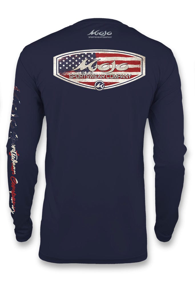 Mojo Sportswear Company Shirts Nautical Navy / S Patriot Crest Wireman X