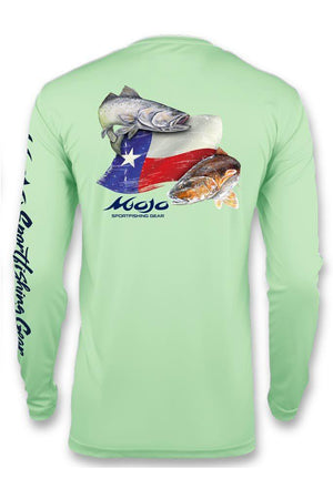 Mojo Sportswear Company Shirts Sea Oat / 2XS Performance Fish Texas Flag Redfish/Trout