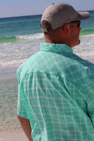 Mojo Sportswear Company Shirts Skiff Green / S Coastal Plaid Short Sleeve