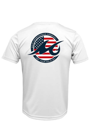 Mojo Sportswear Company Shirts White Caps / S Icon Flag Wireman X Short Sleeve