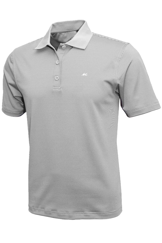 Mojo Sportswear Company Shirts White Caps / S MSC Men's Micro Striped Performance Polo