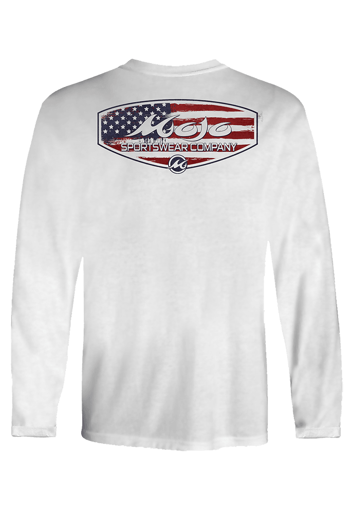 Mojo Sportswear Company Shirts White Caps / XS Patriot Crest Long Sleeve T-Shirt