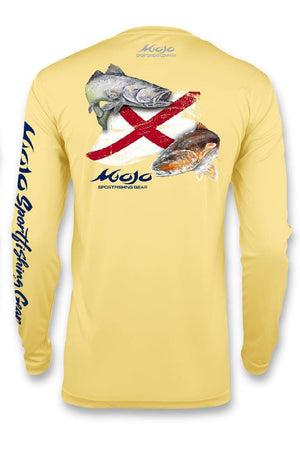 Mojo Sportswear Company Shirts Yellowtail / S Alabama Redfish Flag Wireman X
