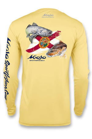 Mojo Sportswear Company Shirts Yellowtail / S Florida Redfish Flag Wireman X