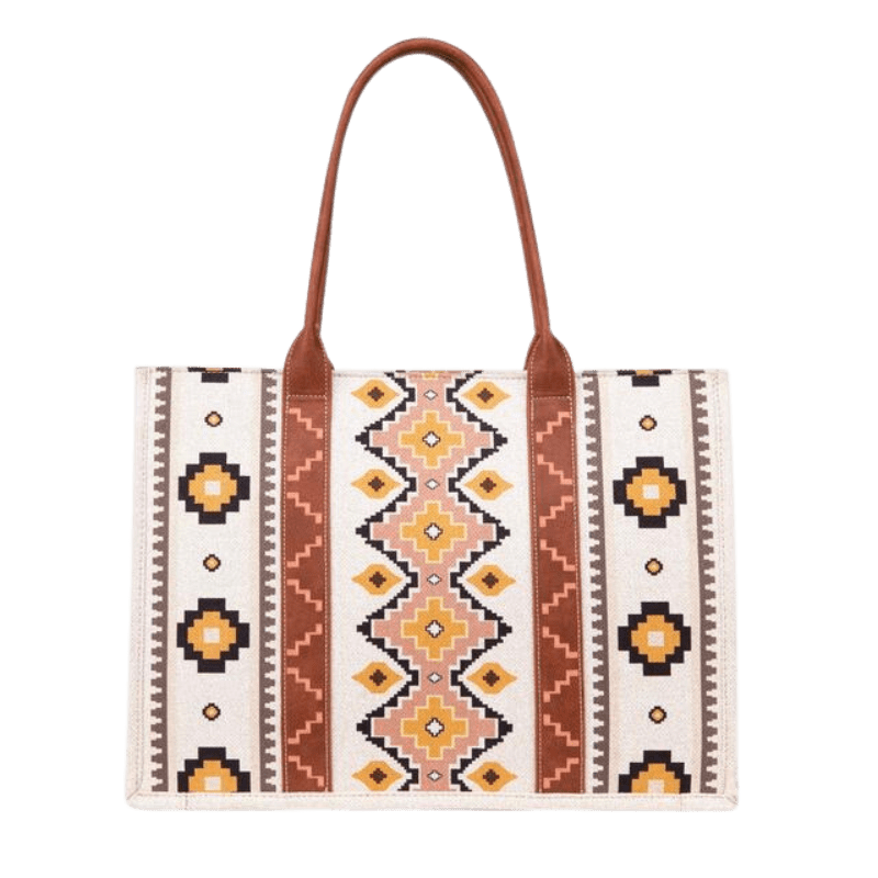 Riley ” Wrangler Aztec Large Tote Bag ( Coffee ) – Ale Accessories