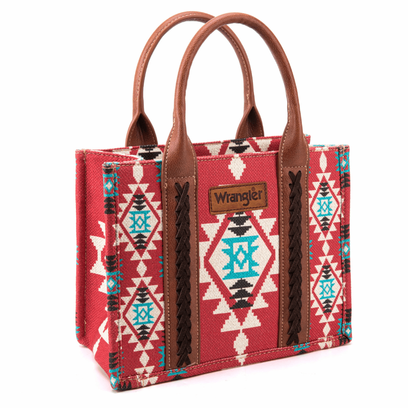 Wrangler Aztec Print Crossbody Bag Burgundy