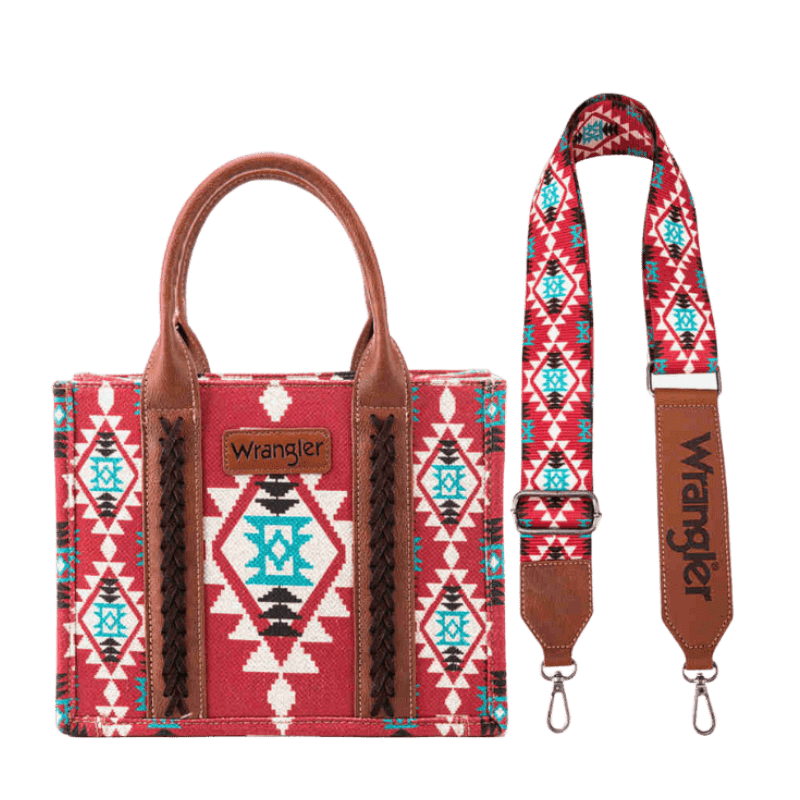 Wrangler Women s Southwestern Dual Sided Print Burgundy Crossbody