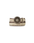 NOCONA BOOTS Belts Nocona Women's Light Brown Calf Hair Whip Stitched Western Belt  N320006237