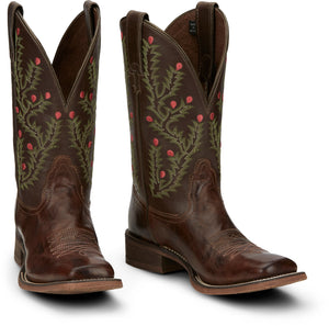 NOCONA Boots Nocona Women's Tori Brown w/ Cactus Embroidery Western Boots NL5447