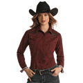 PANHANDLE Shirts Panhandle Women's Rough Stock Long Sleeve Western Snap Shirt RWN2S02204