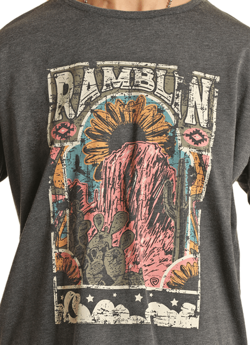 PANHANDLE Shirts Rock & Roll Cowgirl Women's Ramblin Long Sleeve Graphic T-Shirt BW22T02067