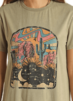 PANHANDLE SLIM Dress Rock & Roll Cowgirl Women's Moss Green T-Shirt Dress BWD1R02036