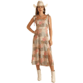 Panhandle Slim Dress Rock & Roll Cowgirl Women's Patch Print Tie Straps Dress BWD1R03269-66