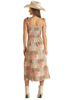 Panhandle Slim Dress Rock & Roll Cowgirl Women's Patch Print Tie Straps Dress BWD1R03269-66