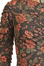 PANHANDLE SLIM Dress Rock & Roll Cowgirl Women's Ruched Floral Long Sleeve Midi Dress BWD2R02732