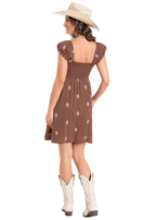 PANHANDLE SLIM Dresses & Skirts Rock n Roll Denim Women's Brown Aztec Embroidered Dress BWD1R06321