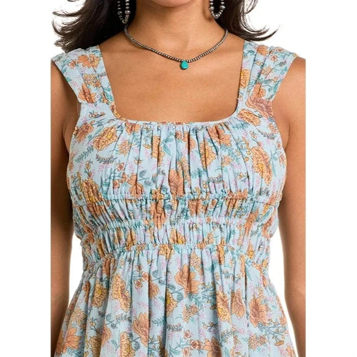 Rock & Roll Denim Women's Gathers Floral Mini Dress BWD0R06271 Russell's Western Wear, Inc. Rock & Roll Denim Women's Gathers Floral Mini Dress BWD0R06271 Russell's Western Wear, Inc.