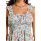 PANHANDLE SLIM Dresses & Skirts Rock & Roll Denim Women's Gathers Floral Mini DressBWD0R06271