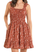 PANHANDLE SLIM Dresses & Skirts Rock & Roll Denim Women's Orange Desert Print Mini Dress BWD0R06293