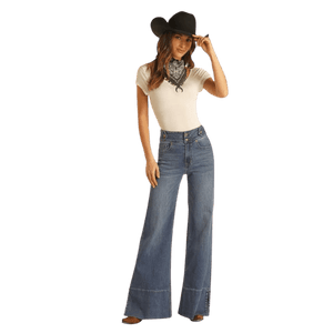 PANHANDLE SLIM Jeans Panhandle Women's High Rise Extra Stretch Palazzo Flare Jeans WHF2693