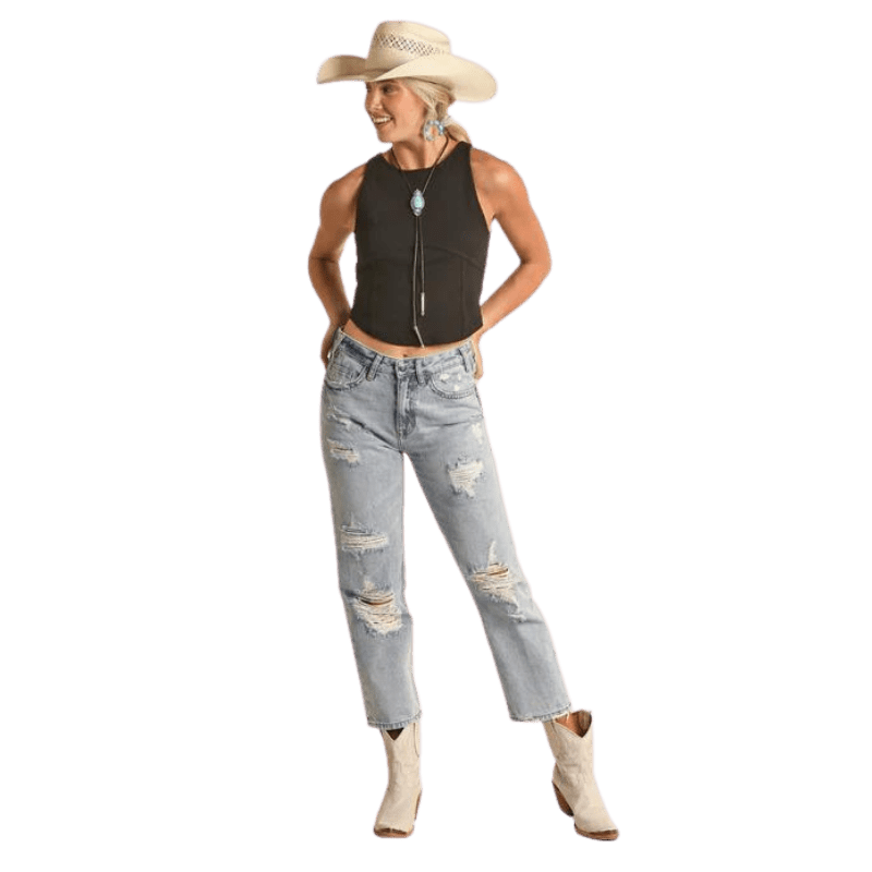 PANHANDLE SLIM Jeans Rock & Roll Cowgirl High Rise Straight Leg Jeans RRWD9HR1C8