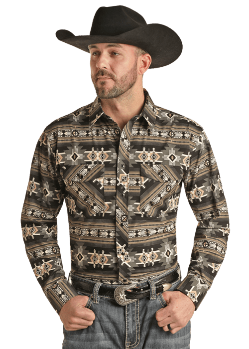 PANHANDLE SLIM Mens - Shirt - Woven - Long Sleeve - Snap PMN2S02325