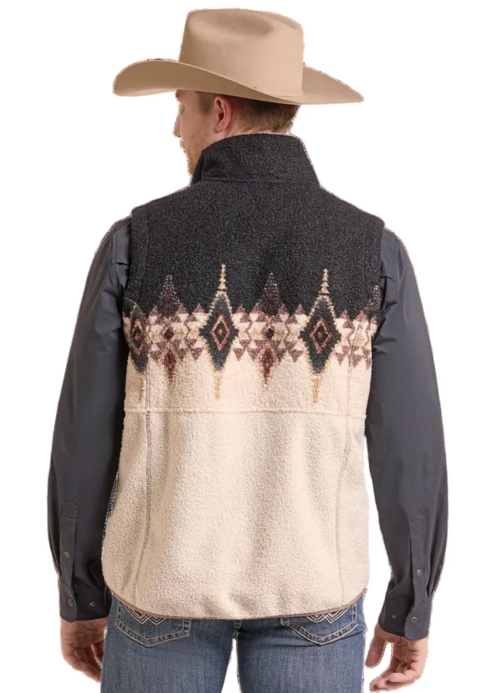 PANHANDLE SLIM Outerwear Panhandle Slim Men's Cream and Black Border Berber Vest DM98C09253