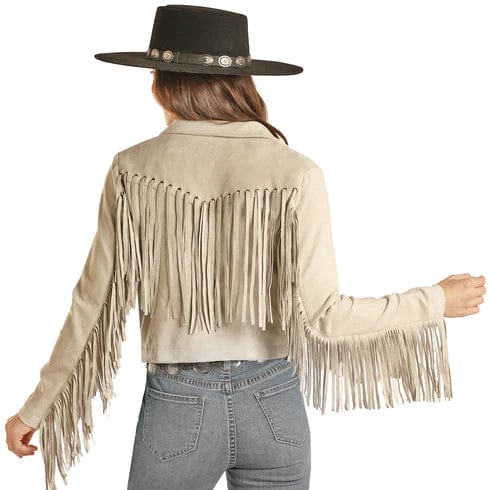 Panhandle Women s Micro Suede Natural Fringe Jacket DW92C02000