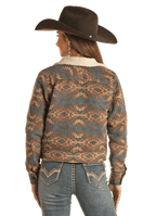 PANHANDLE SLIM Outerwear Rock & Roll Cowgirl Women's Aztec Sherpa Jacket BW92C01923