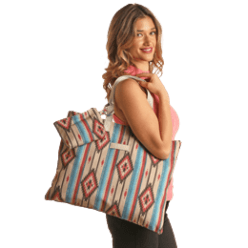PANHANDLE SLIM Purse Panhandle Tan Printed Bag with Woven Strap BU43X02648