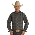 PANHANDLE SLIM Shirts Panhandle Men's Rough Stock Black Long Sleeve Western Snap Shirt RMB2S02830