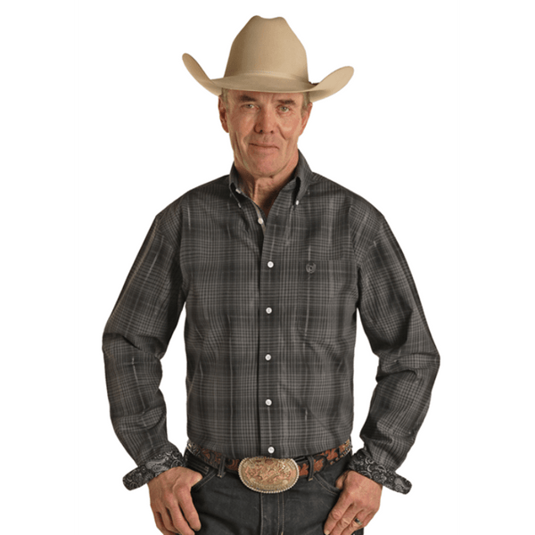 Chemise Western Homme Panhandle Slim 2XL – Rouge Rodéo, Snaps Perle, Manches Longues (Neuve)