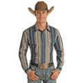 PANHANDLE SLIM Shirts Panhandle Men's Slim Fit Stripe Long Sleeve Western Snap Shirt PMN2S02324