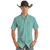 PANHANDLE SLIM Shirts Panhandle Men's Slim Fit Turquoise Stripes Short Sleeve Western Snap Shirt TMN3S02461