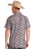 PANHANDLE SLIM Shirts Panhandle Men's TEK Tan Camo Short Sleeve Snap Shirt BMN3S09446