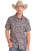 PANHANDLE SLIM Shirts Panhandle Men's TEK Tan Camo Short Sleeve Snap Shirt BMN3S09446