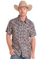PANHANDLE SLIM Shirts Panhandle Men's TEK Tan Camo Short Sleeve Snap Shirt BMN3S09446