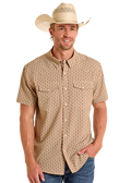 PANHANDLE SLIM Shirts Panhandle Slim Men's Aztec Geo Short Sleeve Snap Performance Shirt TMN3S06518
