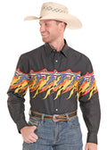 PANHANDLE SLIM Shirts Panhandle Slim Men's Black American Fire Long Sleeve Snap Shirt PMN3S08952