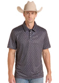 PANHANDLE SLIM Shirts Panhandle Slim Men's Black Longhorn Performance Polo TM51T09583