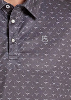 PANHANDLE SLIM Shirts Panhandle Slim Men's Black Longhorn Performance Polo TM51T09583