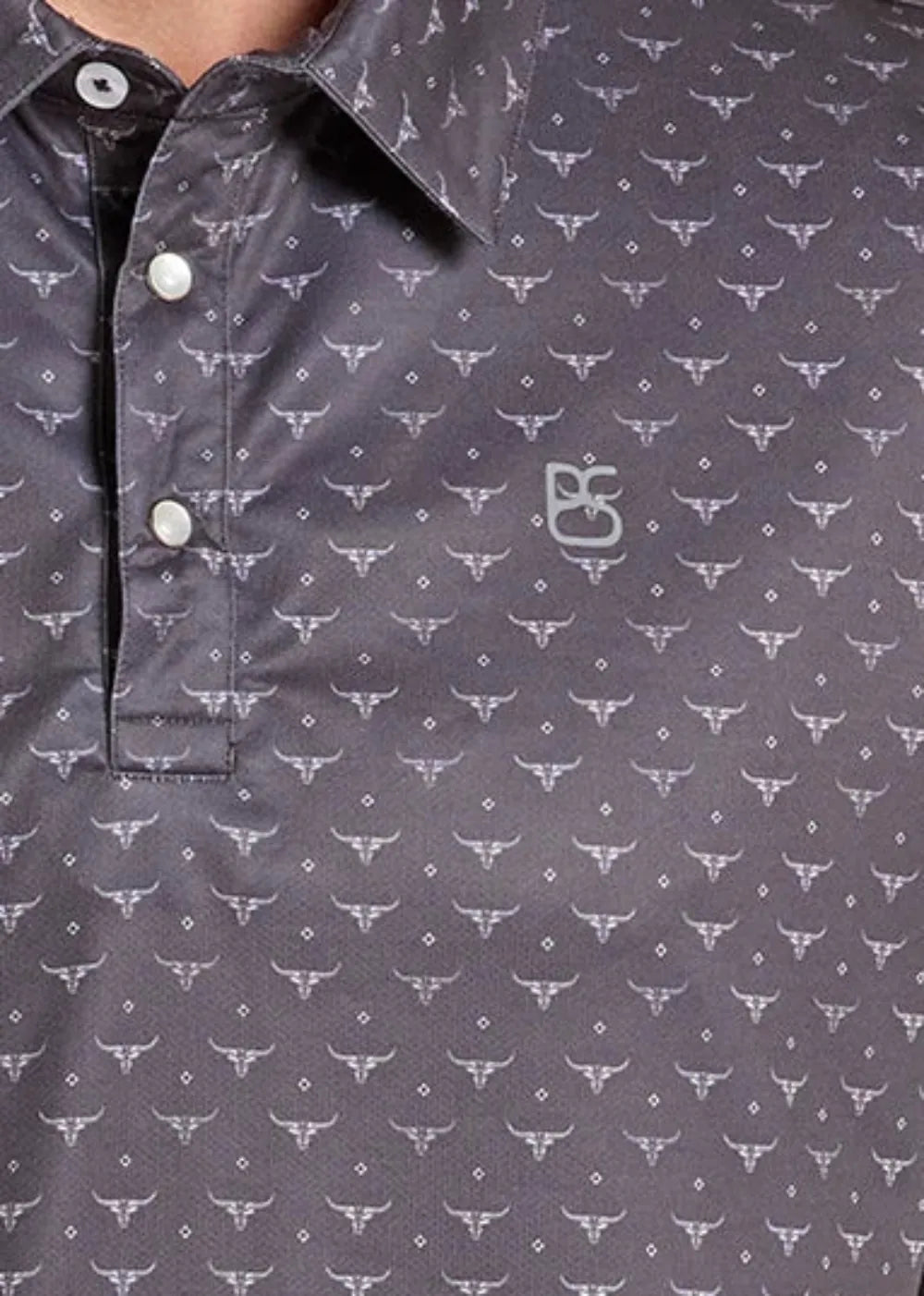 PANHANDLE SLIM Shirts Panhandle Slim Men's Black Longhorn Performance Polo TM51T09583